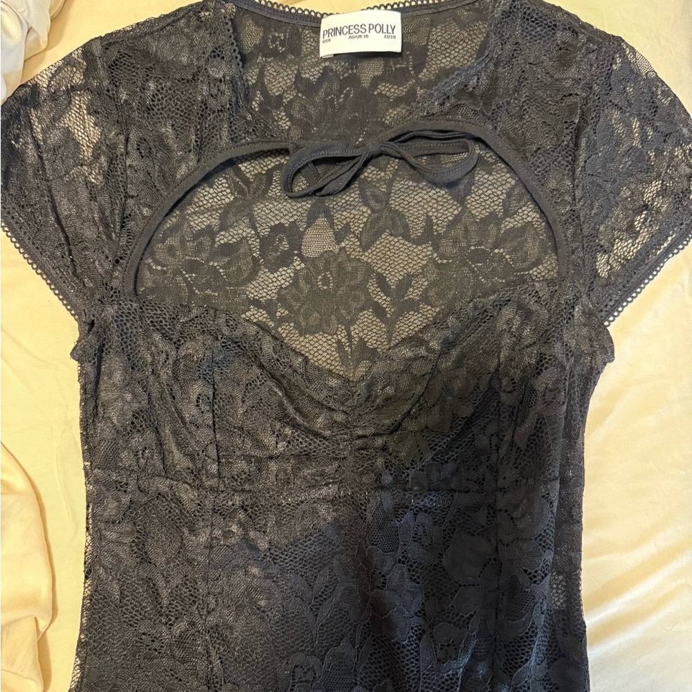 Princess Polly Charcoal Lace Chemise